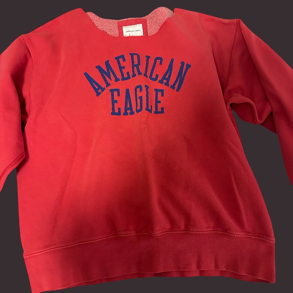 American Eagle Off The Shoulder Red Sweatshirt